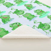 Cute Frog Pattern Sherpa Deken (3/4)
