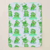 Cute Frog Pattern Sherpa Deken (Voorkant)