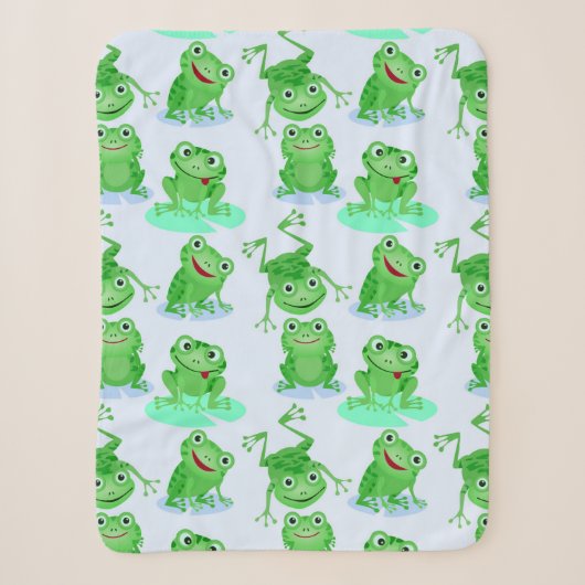 Cute Frog Pattern Sherpa Deken (Voorkant)