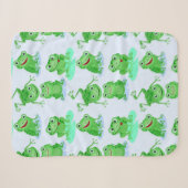 Cute Frog Pattern Sherpa Deken (Voorkant (horizontaal))