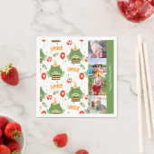 Cute Frog Pattern Smile Text Happy Birthday Foto Servet (Insitu)