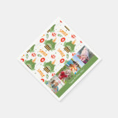 Cute Frog Pattern Smile Text Happy Birthday Foto Servet (Hoek)