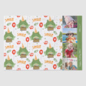 Cute Frog Pattern Smile Text Happy Birthday Foto Tissuepapier (Voorkant)