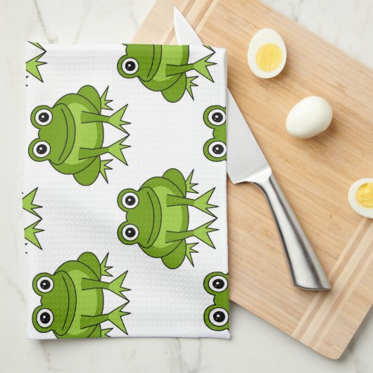 Cute Frog Pattern Theedoek (Quarter Fold)