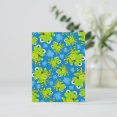 Cute Frog Patterned Briefkaart (Staand voorkant)