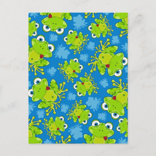 Cute Frog Patterned Briefkaart (Voorkant)