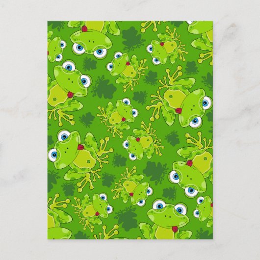 Cute Frog Patterned Briefkaart (Voorkant)