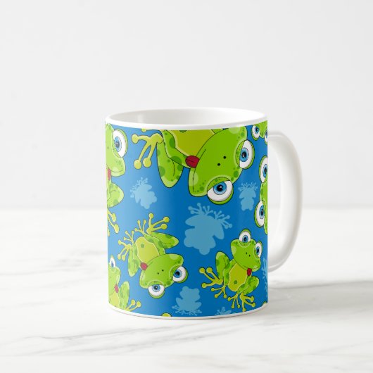 Cute Frog Patterned Coffee Mok (Voorkant rechts)