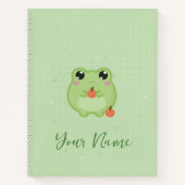 Cute frog Personalised notebook, green journal Notitieboek (Voorkant)