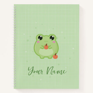 Cute frog Personalised notebook, green journal Notitieboek