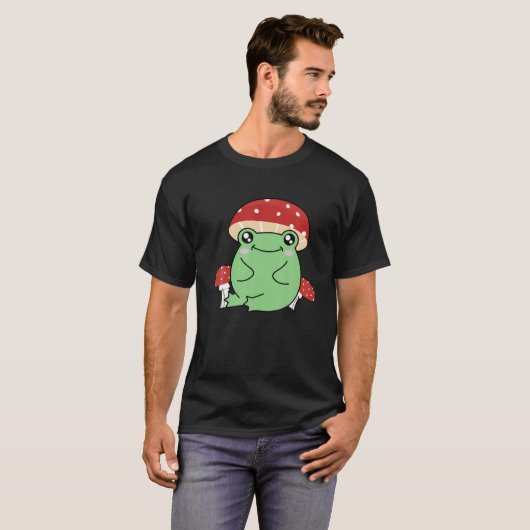 Cute Frog-Pet - Katoen esthetisch T-shirt (Voorkant volledig)