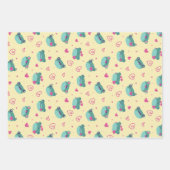 Cute Frog Pink Heart Love Pattern Valentijnsdag Inpakpapier Vel (Voorkant)
