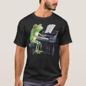 Cute Frog Playing Piano Musician Music T-shirt (Voorkant)