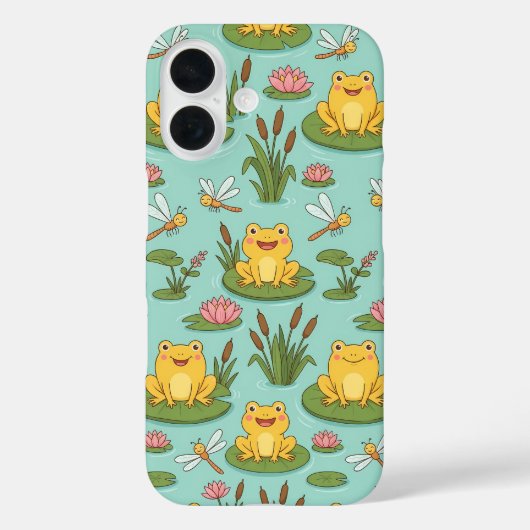 Cute Frog Pond Pattern Case-Mate iPhone Case (Achterkant)