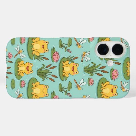 Cute Frog Pond Pattern Case-Mate iPhone Case (Achterkant (horizontaal))