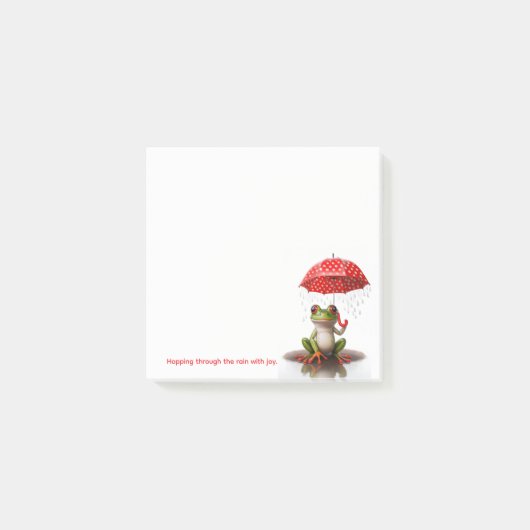 Cute Frog Post-It Notes – Rainy Day Joy (Voorkant)