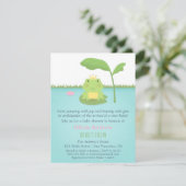 Cute Frog Prince Boy Baby Shower Invitations Kaart (Staand voorkant)