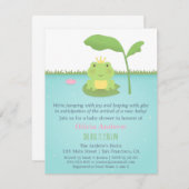 Cute Frog Prince Boy Baby Shower Invitations Kaart (Voorkant / Achterkant)