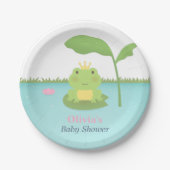 Cute Frog Prince Boy Baby shower Supply Papieren Bordje (Voorkant)