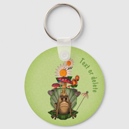 Cute Frog Princess on troon Personalized Sleutelhanger (Voorkant)