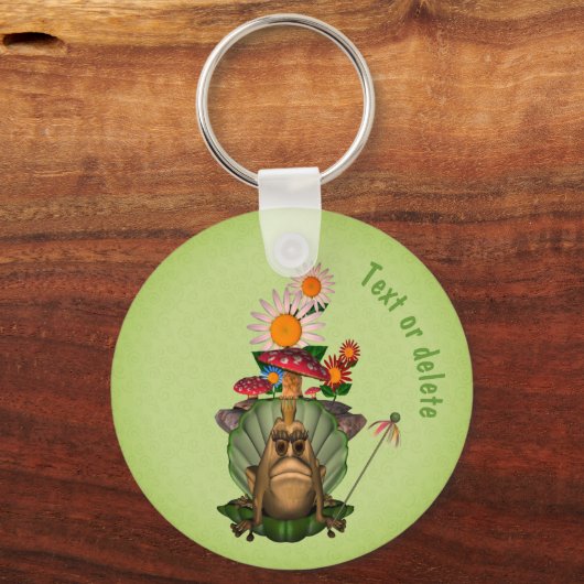 Cute Frog Princess on troon Personalized Sleutelhanger (Voorkant)
