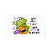 Cute Frog Pun Halloween Small Business Etiket (Voorkant)