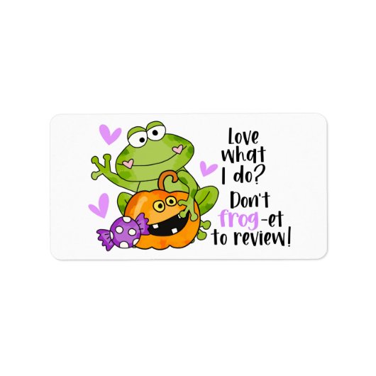 Cute Frog Pun Halloween Small Business Etiket (Voorkant)