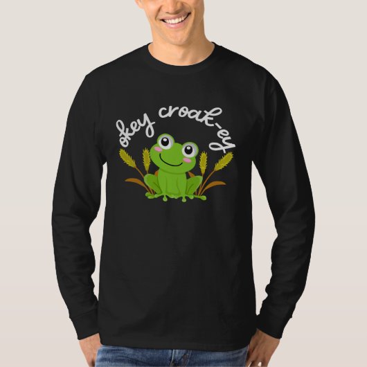 Cute Frog Pun Okey Croak Ey For Frog  Boys and Gir T-shirt (Voorkant)