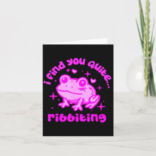 Cute Frog Pun Ribbiting Frog Lovers Quote Design Kaart (Voorkant)