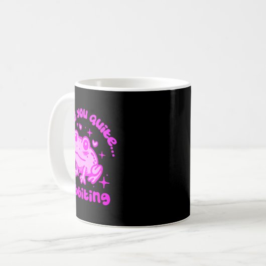 Cute Frog Pun Ribbiting Frog Lovers Quote Design  Koffiemok (Voorkant links)