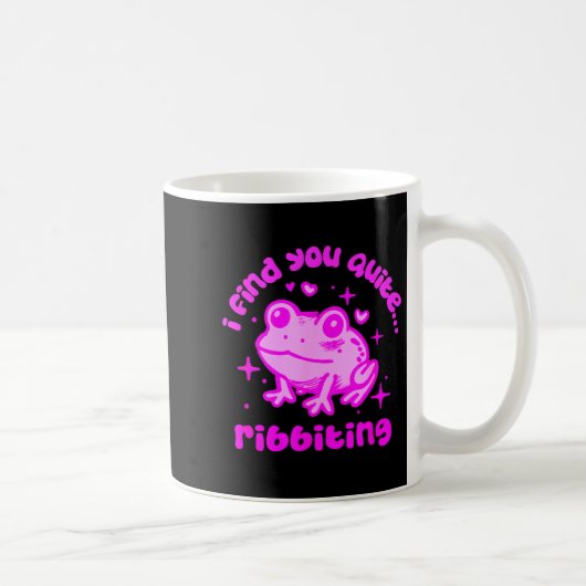 Cute Frog Pun Ribbiting Frog Lovers Quote Design  Koffiemok (Rechts)