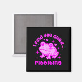 Cute Frog Pun Ribbiting Frog Lovers Quote Design Magneet (Voorkant / Achterkant)
