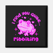 Cute Frog Pun Ribbiting Frog Lovers Quote Design Magneet (Voorkant)