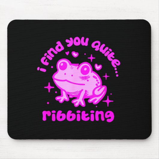 Cute Frog Pun Ribbiting Frog Lovers Quote Design Muismat (Voorkant)