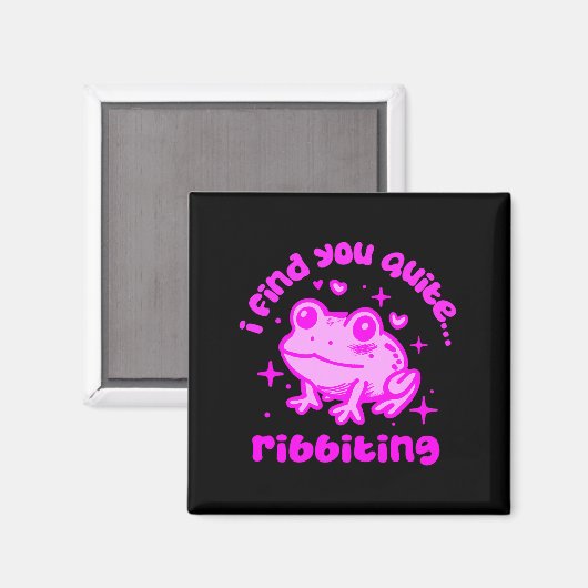 Cute Frog Pun Ribbiting Frog Lovers Quote Design P Magneet (Voorkant / Achterkant)
