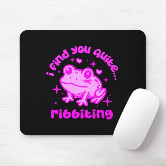 Cute Frog Pun Ribbiting Frog Lovers Quote Design P Muismat (Met muis)