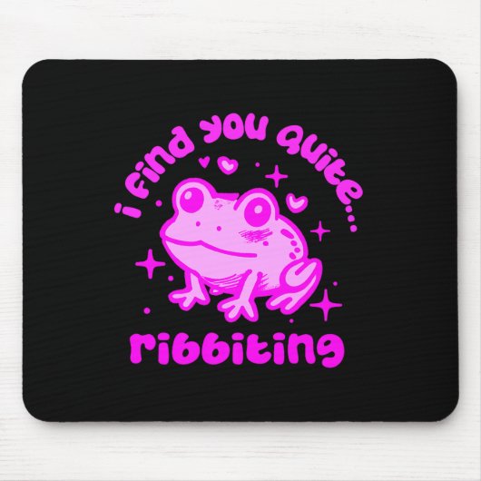 Cute Frog Pun Ribbiting Frog Lovers Quote Design P Muismat (Voorkant)