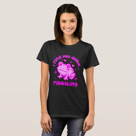 Cute Frog Pun Ribbiting Frog Lovers Quote Design P T-shirt (Voorkant volledig)