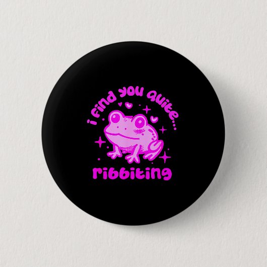 Cute Frog Pun Ribbiting Frog Lovers Quote Design Ronde Button 5,7 Cm (Voorkant)