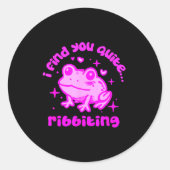 Cute Frog Pun Ribbiting Frog Lovers Quote Design Ronde Sticker (Voorkant)