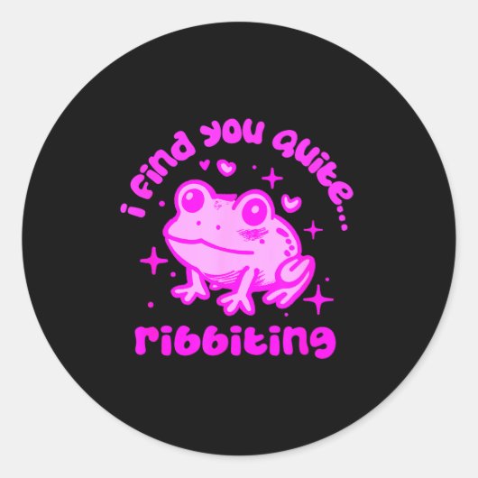 Cute Frog Pun Ribbiting Frog Lovers Quote Design  Ronde Sticker (Voorkant)