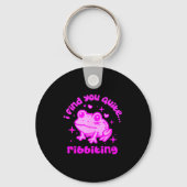 Cute Frog Pun Ribbiting Frog Lovers Quote Design Sleutelhanger (Voorkant)