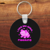 Cute Frog Pun Ribbiting Frog Lovers Quote Design Sleutelhanger (Voorkant)