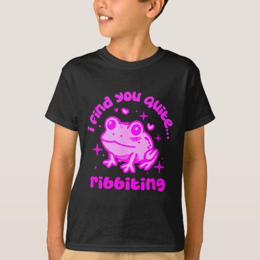 Cute Frog Pun Ribbiting Frog Lovers Quote Design  T-shirt (Voorkant)
