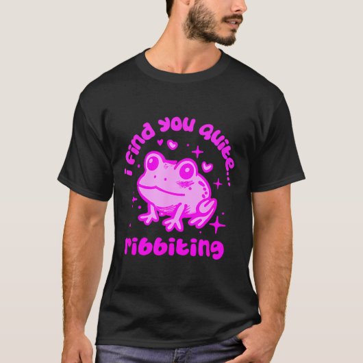 Cute Frog Pun Ribbiting Frog Lovers Quote Design T-shirt (Voorkant)