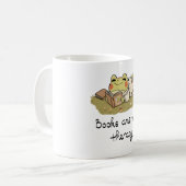 Cute Frog Reading - Books Are My Therapy Koffiemok (Voorkant links)