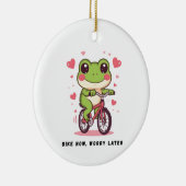 Cute Frog Riding Bicycle | Funny Frog Lover Gift Keramisch Ornament (Rechts)