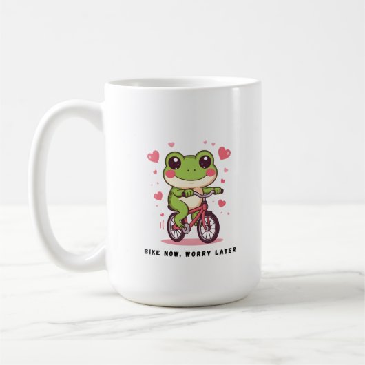 Cute Frog Riding Bicycle | Funny Frog Lover Gift Koffiemok (Links)