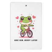 Cute Frog Riding Bicycle | Funny Frog Lover Gift Mini Klembord (Achterkant)
