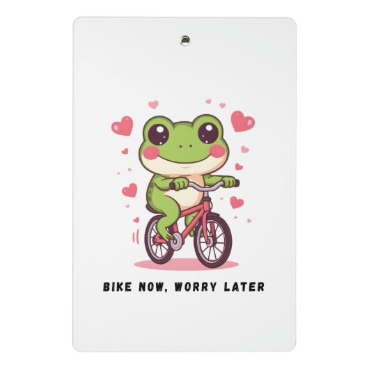 Cute Frog Riding Bicycle | Funny Frog Lover Gift Mini Klembord (Achterkant)